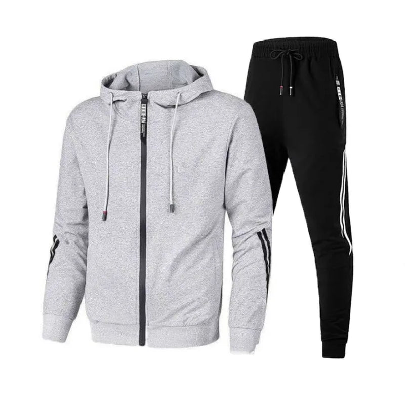 Men'S Winter Tracksuit Set, Solid Color Hoodies and Drawstring Sweatpants, Loose Fit Leisure Sportswear Suit