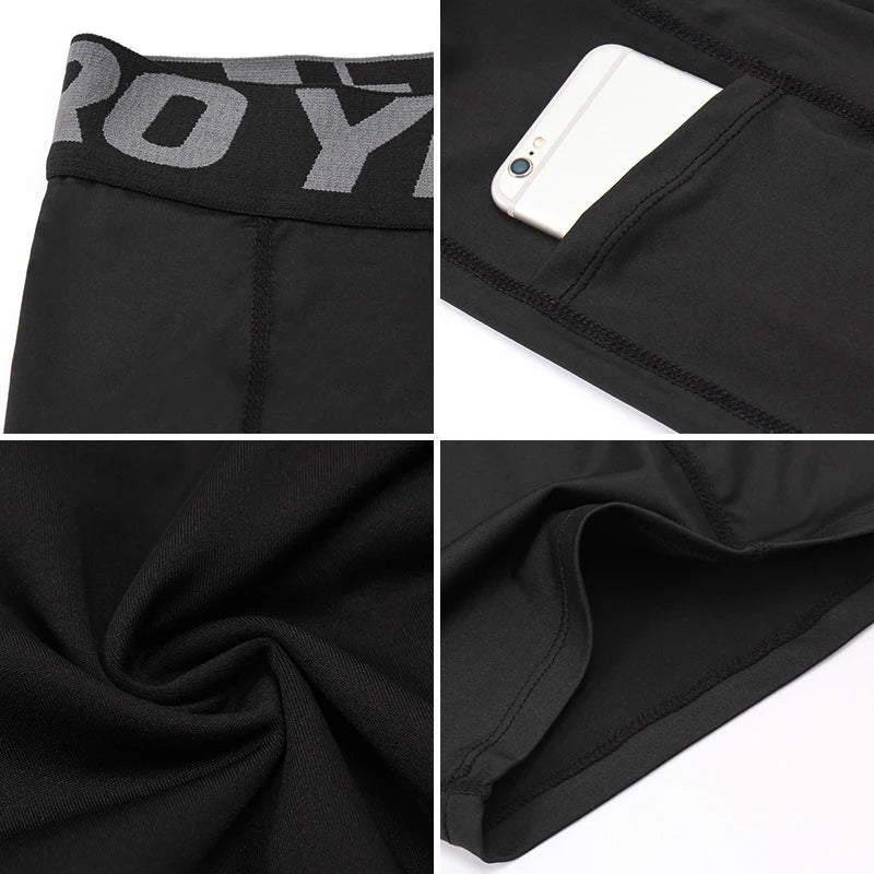 Mens Gym Wear Fitness Training Shorts Pocket Men Dry Fit Running Compression Tight Sport Short Pants Male Workout Shorts