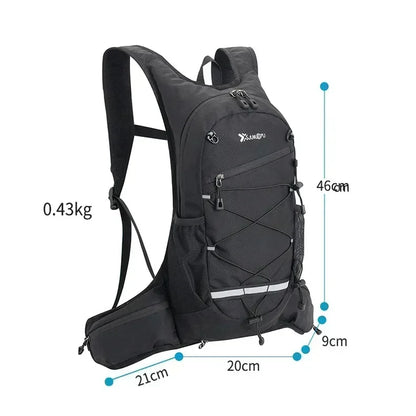 Hiking Rucksack Waterproof Polyester Wear-Resistant Women Men Trekking Backpack Layered Sport Storage Bag for Exercise Fitness