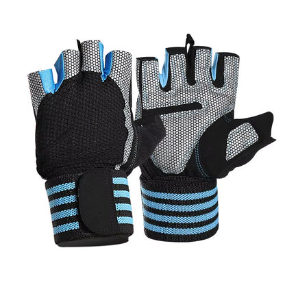 Workout Gloves for Men Women Exercise Weight Lifting Gloves Wrist Wraps Support Gym Fingerless Grip Right for Dumbbell Cycling