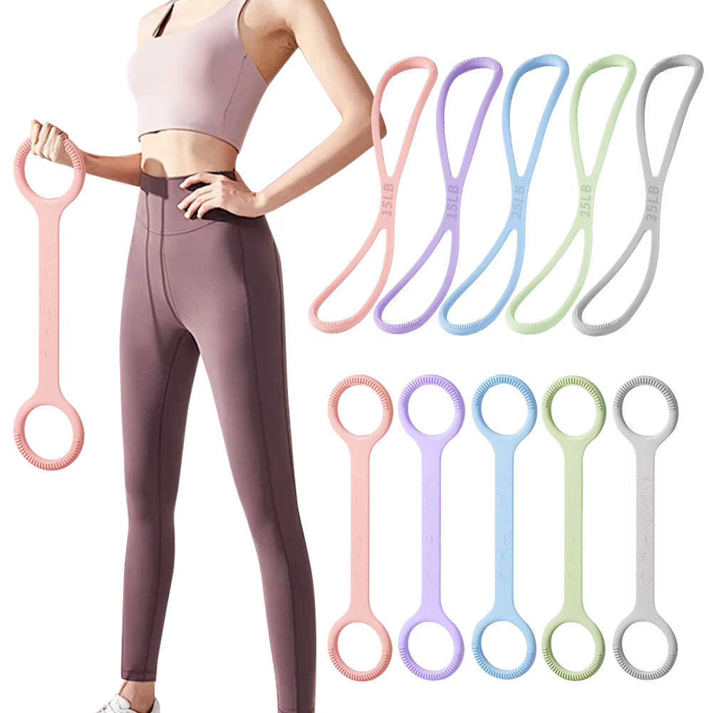 8 Shaped Fitness Resistance Band Fitness Pulling Rope Shoulder Stretch Band for Home Chest Arm Exercise