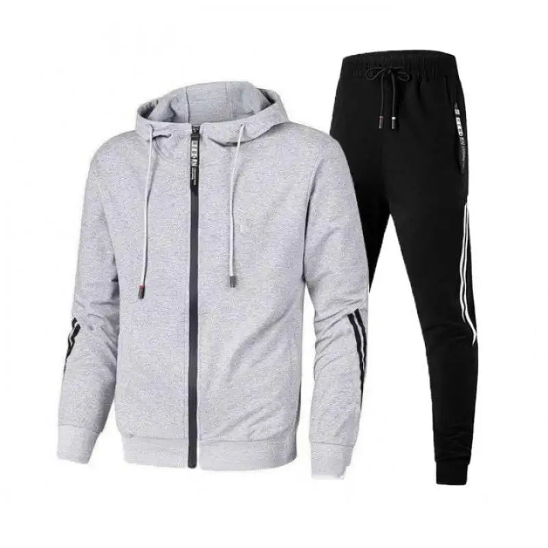 Men'S Winter Tracksuit Set, Solid Color Hoodies and Drawstring Sweatpants, Loose Fit Leisure Sportswear Suit
