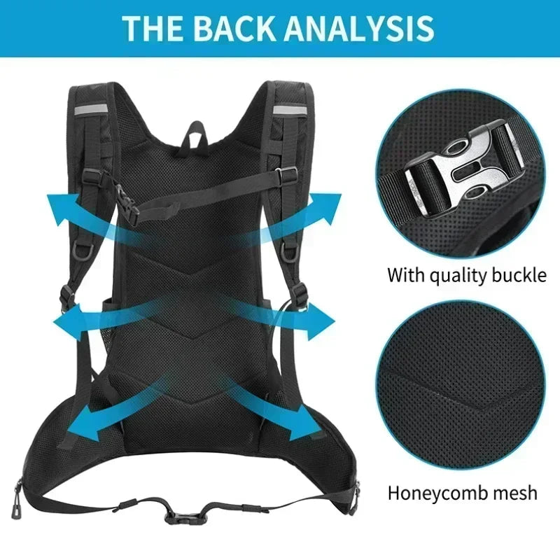 Hiking Rucksack Waterproof Polyester Wear-Resistant Women Men Trekking Backpack Layered Sport Storage Bag for Exercise Fitness