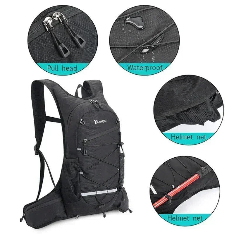 Hiking Rucksack Waterproof Polyester Wear-Resistant Women Men Trekking Backpack Layered Sport Storage Bag for Exercise Fitness
